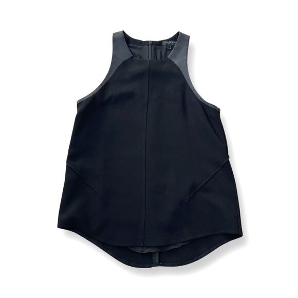 rag & bone leather fabric black top size M - Picture 1 of 5